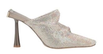 Benedetta Bruzziches Silver Rhinestone Mules Size 38