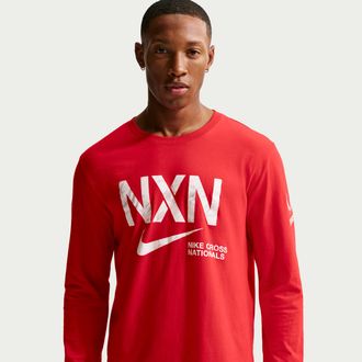 Nike Mens 2025 NXN Long-Sleeve Running T-Shirt in Red | IX0170-657