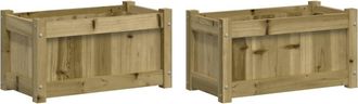 vidaXL Vidaxl - Jardineras De Exterior 2 Unidades Madera Impregnada De Pino