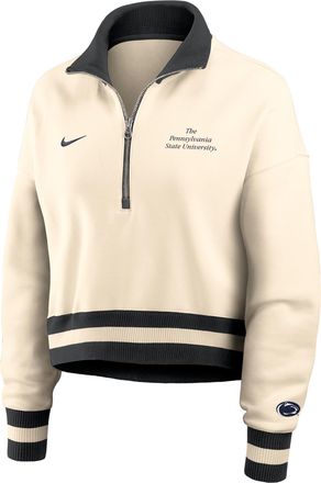 Nike Penn State Legacy Nike Womens College Cropped 1/4-Zip Crew in Brown | 03O80C38PSN-FFD