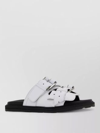 Moschino leather slides open toe flat sole