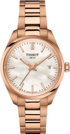 Tissot PR 100 Quartz White Mother of Pearl Dial Rose Gold Steel Womens Watch T150.210.33.111.00