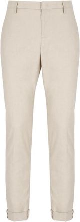 Dondup Beige Katoenen Broek met Zakken - Heren - Slim Fit Broeken - Beige - W35 - Katoen - Broeken
