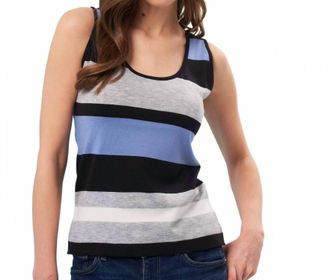 French Kyss Stripe Tank Top In Slate/multi