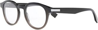 Fendi Fe 50061I Rond Optisch Montuur - unisex - Brillen - Grijs - ONE Size - Accessoires