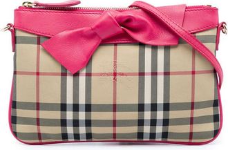 Burberry Pre-owned Burberry Haymarket Check Nylon Peyton Bow Tie Crossbody Ladies 5RNWORTIU14BJDNR