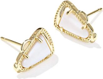 Kendra Scott Womens Cheer Stud Earrings In Gold White Mop