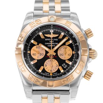 Breitling Pre-owned Breitling Chronomat 44 Chronograph Automatic Chronometer Black Dial Mens Watch CB0110