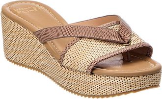 Donald J Pliner Sotira Raffia & Leather Sandal