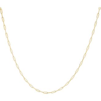 House of Brilliance Unisex Solid 14K Gold 2.5mm Paperclip Chain Necklace in Yellow at Nordstrom, Size 18