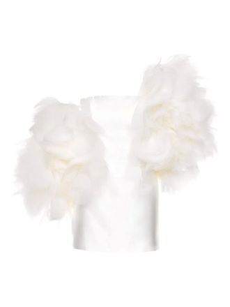 Ana Radu floral-ruffle minidress - women - Polyester - S - White