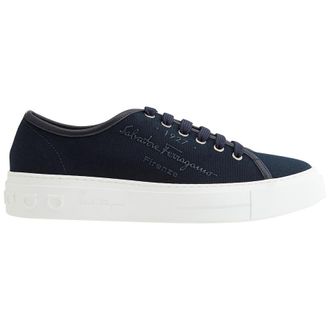 Ferragamo Salvatore Ferragamo Mens Mediterr Low Cut Sneakers In Blue Marine, Brand Size 6.5