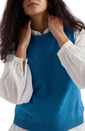 Seasalt Cornwall East View Merino Wool Blend Sweater Vest in Knit Melange Sail at Nordstrom, Size 16 Us