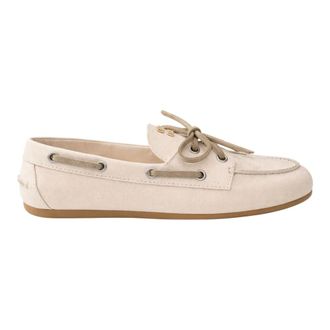 Miu Miu Canvas Deck Schoenen - Dames - Schoenen - Beige - Maat: 36 1/2 EU Katoen