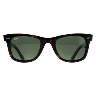 Ray-Ban Rectangle Tortoise Green Polarized Sunglasses in Brown