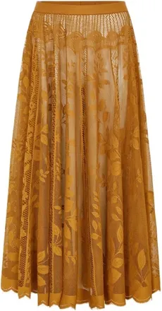 Lollys Laundry Rokken, Dames, Bruin, XL, Midi Rok