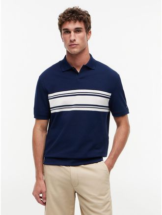 Tommy Hilfiger Mens Classic Fit Smooth Cotton Polo - Navy - XXL
