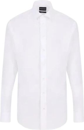 Emporio Armani Verfijnd overhemd met Franse kraag - Heren - Zakelijke Overhemden - Wit - L - Katoen - Overhemden