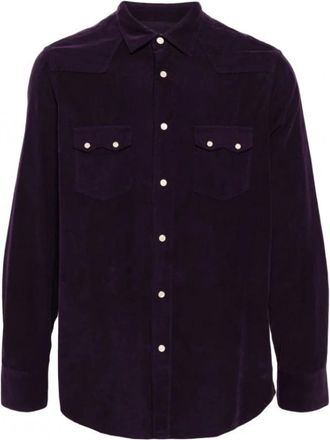 Lardini Paars Katoenen Klassiek Overhemd - Heren - Casual Overhemden - Paars - 3XL - Katoen - Overhemden
