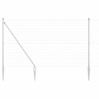 Berkfield Home Euro Fence with 7 Spike Posts 1.5x10 m Galvanised Steel in Silver