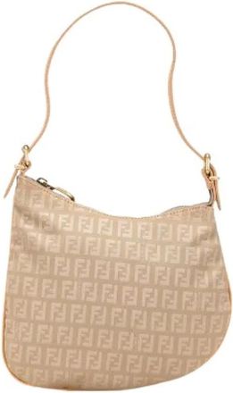 Fendi Pre-owned Shoulder Bags, female, Beige, Size: ONE SIZE Pre-owned Vintage Shoulder Bag