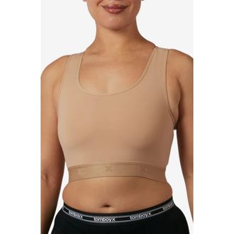 TomboyX Compression Plus Racerback Crop Top in Chai at Nordstrom, Size X-Small