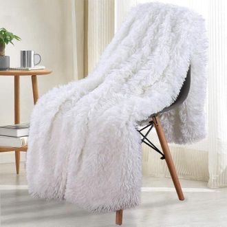 OEM Manta Sherpa, Supersuave, De Forro Polar Blanco, 130x160 Cm, Para Sof&aacute; O Cama, Para Uso En Interiores