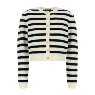 A.P.C. Cardigans, female, Beige, Size: L Manon Cardigan Knitwear