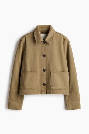 H&M Shacket aus Baumwolltwill - Khakigr&uuml;n