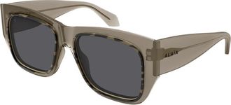 Alaia Rechthoekige Zonnebril - unisex - Zonnebrillen - Bruin - 55 MM - Nylon - Accessoires
