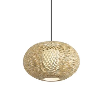 QAZQA Qazqa L&aacute;mpara Colgante Japandi Bamb&uacute; 50cm Ip44 - Moana
