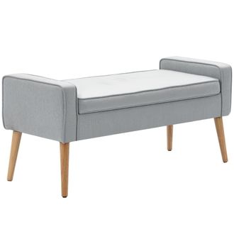 HOMCOM Banco almacenaje 120x45x54 cm gris claro