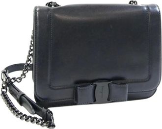 Ferragamo Pre-owned Cross Body Bags, female, Black, Size: ONE SIZE Pre-owned Leather Shoulder Bag