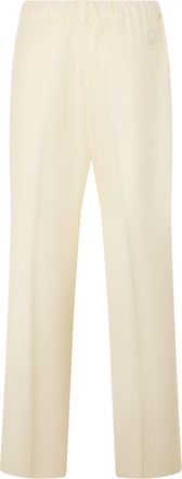 Moncler Womens Long Cotton Trousers White Track Pants