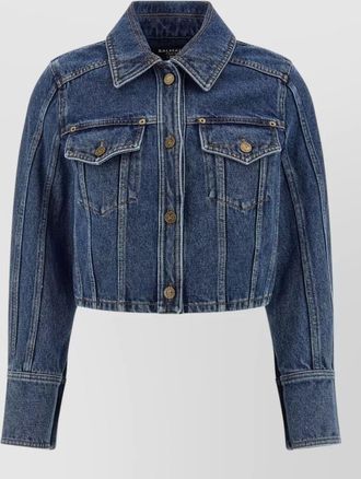 Balmain denim cropped jacket