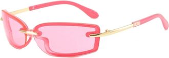 Generic Small Frame Men Outdoor Sunglasses Vacation Commuter Women Sports Sun Glasses(Pink)