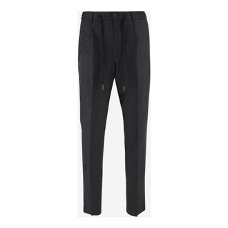 Tagliatore Broeken, Heren, Zwart, S, Wol, Stretch wollen broek