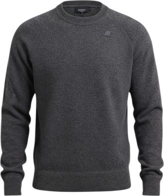 K-Way Girocollo Trui - Heren - Ronde hals truien - Grijs - 2XL - Wol - Truien & Vesten