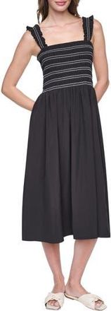 DKNY Commuter Sleeveless Swing Midi Dress in Black at Nordstrom Rack, Size 10