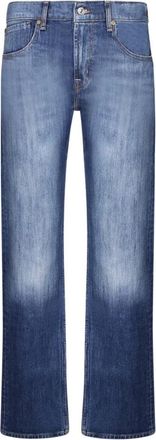 7 For All Mankind Jeans met knoopsluiting - Heren - Regular Fit Jeans - Blauw - W34 - Katoen - Jeans