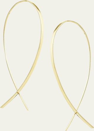 Lana Jewelry 14K Gold Small Elongated Flat Upside Down Hoops