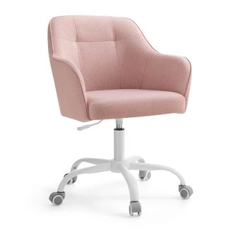 Songmics Silla giratoria de oficina con altura ajustable de color rosa
