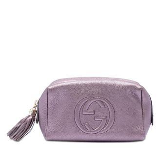 Gucci Pre-owned Gucci Metallic Leather Soho Cosmetic Pouch Ladies BVOTB2EN7DXG5NQT