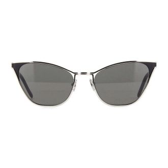 Saint Laurent SL409001 Cat-Eye Silver Frame Sunglasses - Silver