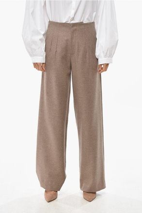 Niccolò Pasqualetti Virgin Wool Straight Fit Pants with Hidden Closure size S