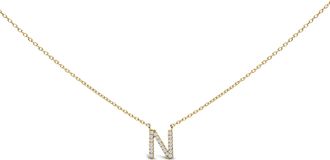House of Brilliance 10K Gold Diamond Accent A-Z Block Initial Pendant Necklace