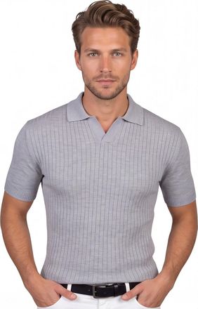 Gentiluomo katoenen Gentiluomo poloshirt grijs effen normale fit