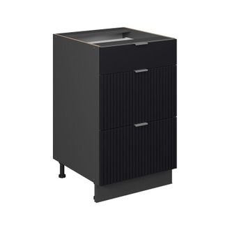 Vicco Mueble Bajo De Cocina Fame-line, Rayas Negras, 50 Cm Sin Encimera