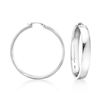 Ross-Simons Rhodium-Plated Hoop Earrings