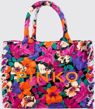Pinko Borsa Pinko in canvas di cotone con stampa floreale